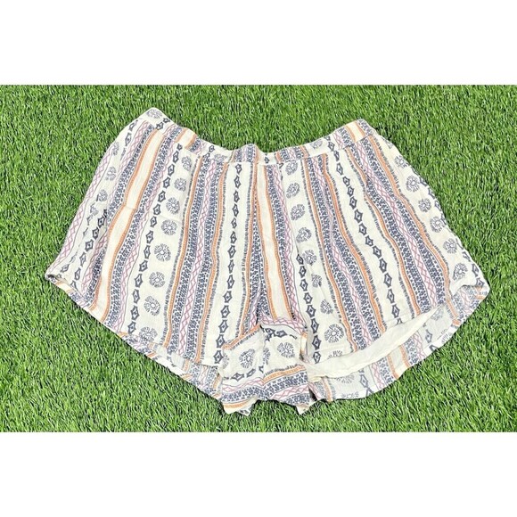 Abercrombie & Fitch Blue & White Boho Printed Soft Pull On Shorts Beachy Small - Picture 2 of 8